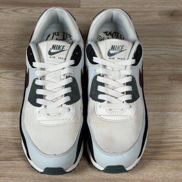 Nike Air Max 90 PRM Shoes Mens Size 9.5 White Black Burgundy Sneakers FV6059-001 - Picture 3 of 10